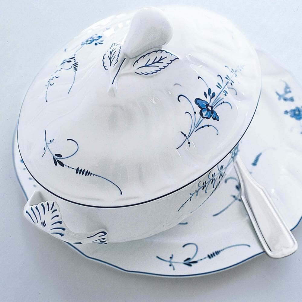 Villeroy und Boch Vieux Luxembourg Terrine, Premium Porzellan, weiss/blau 92 oz Altes Luxemburg, 92