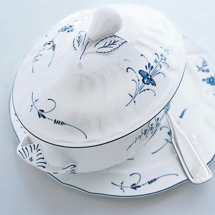 Villeroy und Boch Vieux Luxembourg Terrine, Premium Porzellan, weiss/blau 92 oz Altes Luxemburg, 92