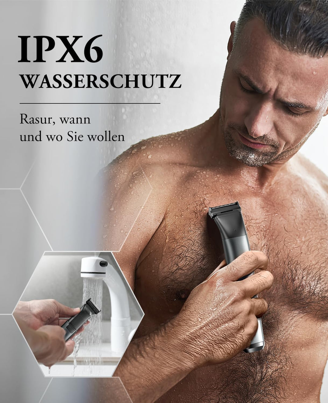 Intimrasierer Mann, kensen 2 in 1 Rasierer Herren Intimbereich Wasserdicht Körperrasierer Herren Typ