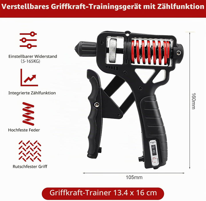 Handtrainer Unterarmtrainer mit einstellbarem Widerstand 5-165kg, Grip Griffkraft Trainer, Fingertra