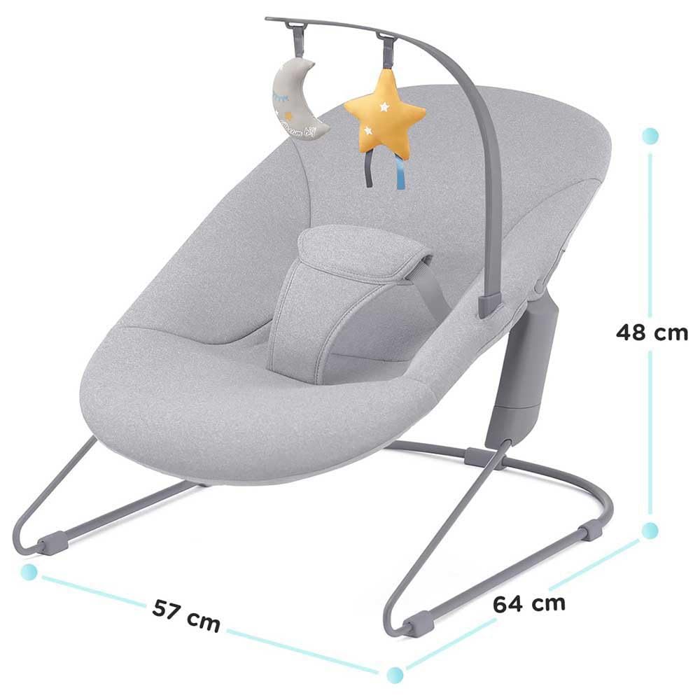 Kinderkraft Leichte Babywippe CALMEE, Babyliege mit Spielbügel, Natürliches Schaukeln, Anti-Rutsch-E