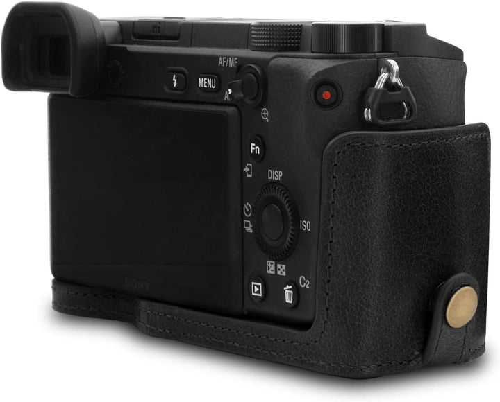 MegaGear MG1646 Ever Ready Kameratasche aus echtem Leder, kompatibel mit Sony Alpha A6100, A6400 (16