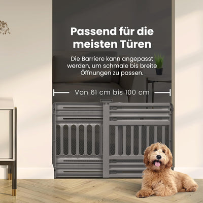 Iris Ohyama, Sicherheitsgitter, Kunststoff-Treppenabsperrung (PP) für Hunde, Katzen, B61 x T5 x H64