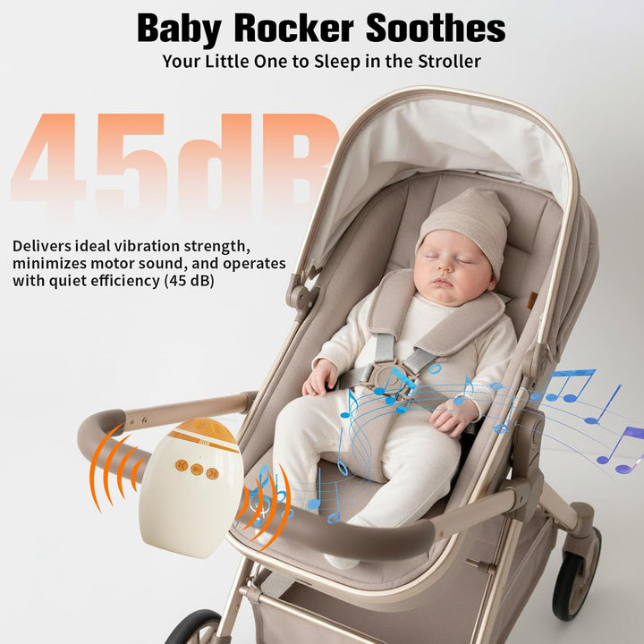 Elektrische Kinderwagenschaukler, USB-C wiederaufladbar mit Custom Vibration Modes & 45-Min-Timer, U
