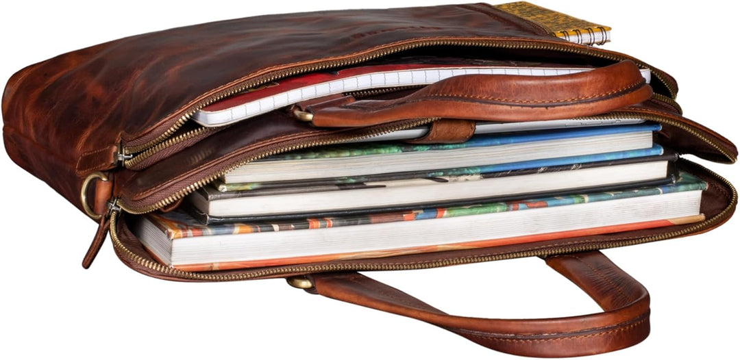 STILORD 'Lory' Aktentasche Damen Leder Vintage Business Laptoptasche 13,3 Zoll MacBooktasche ideal a