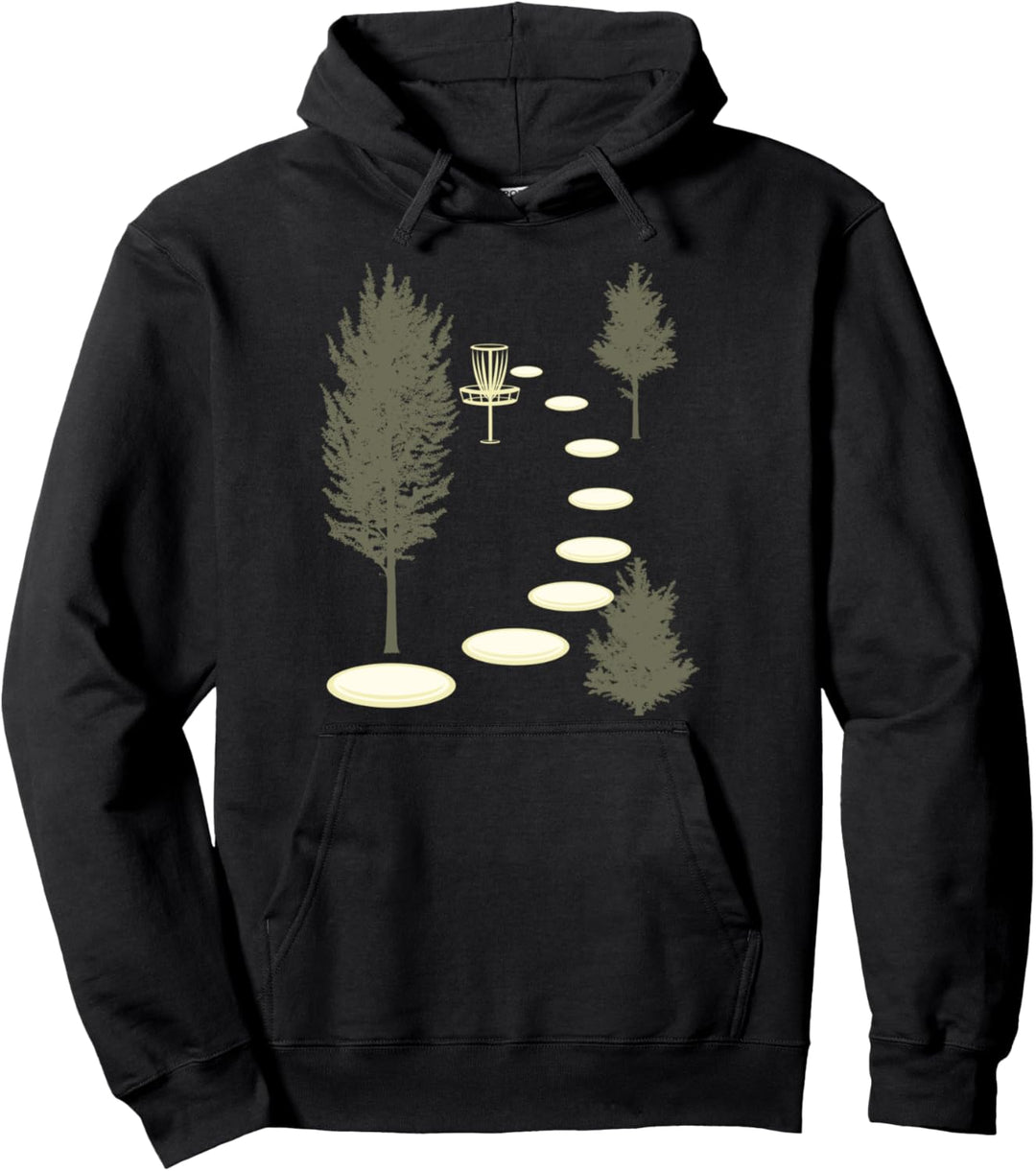 Disc Golf Into The Woods Disc Golf Discs Art Play Disc Golf Pullover Hoodie