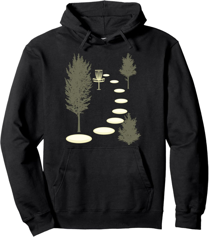 Disc Golf Into The Woods Disc Golf Discs Art Play Disc Golf Pullover Hoodie