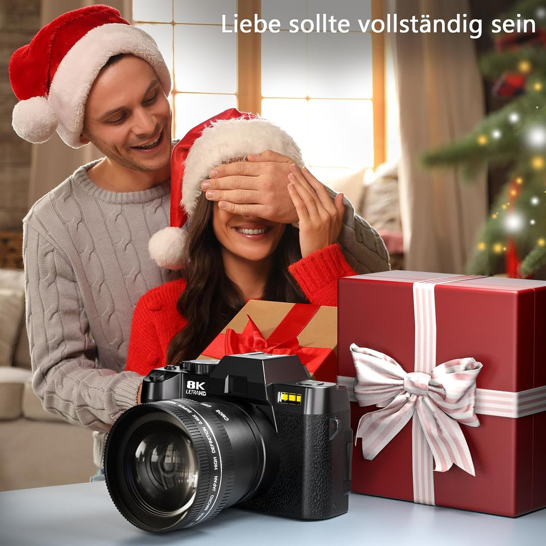 8K &amp; 64 MP Digitalkamera für Foto &amp; Video – 16-facher Zoom, WLAN, 180° Flip-Display, Autofokus, Bild