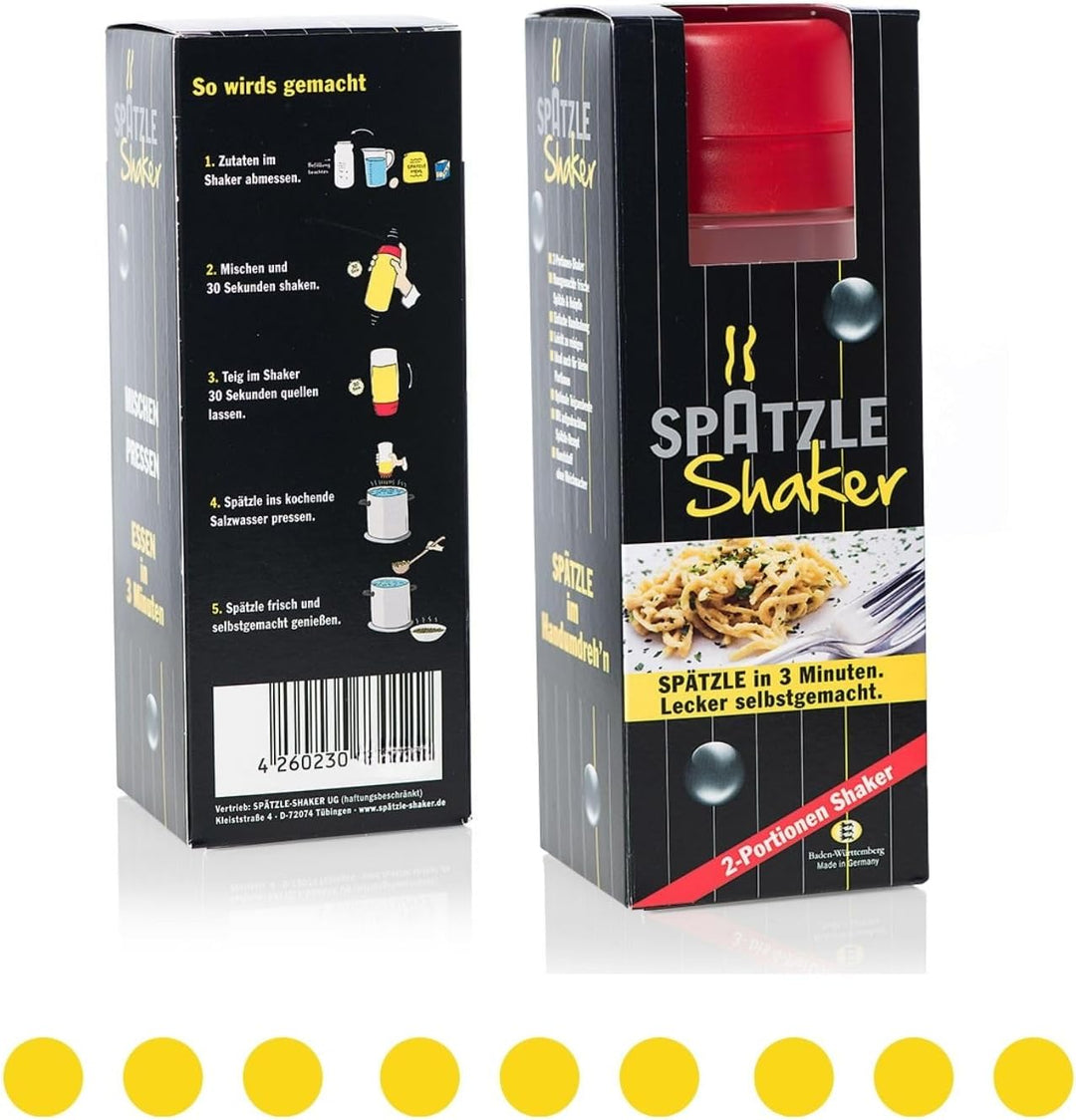 Das Original 2 Portionen (675ml rot) Selbstgemachte Spätzle mit unserem Spätzlemaker - Spätzleshaker