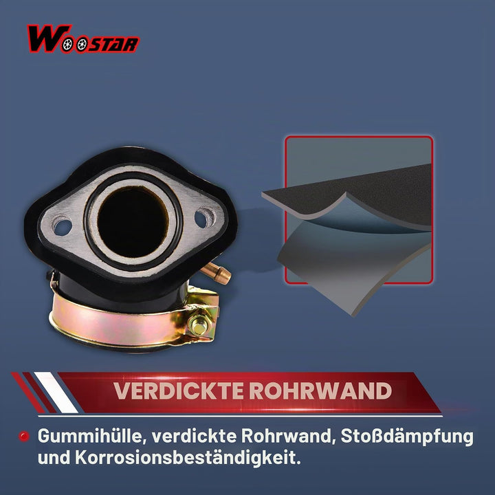WOOSTAR PD24J Vergaser mit 42mm Luftfilter Ansaugstutzen Ersatz für 4 Stroke GY6 125ccm 150ccm Taota
