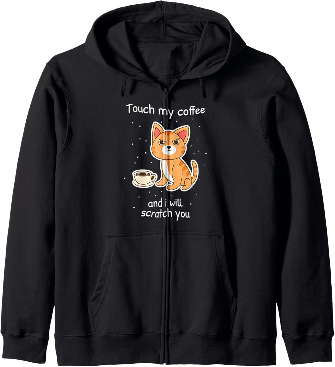 Süsses Kätzchen mit Kaffee Kratzer Sie Katze Kapuzenjacke