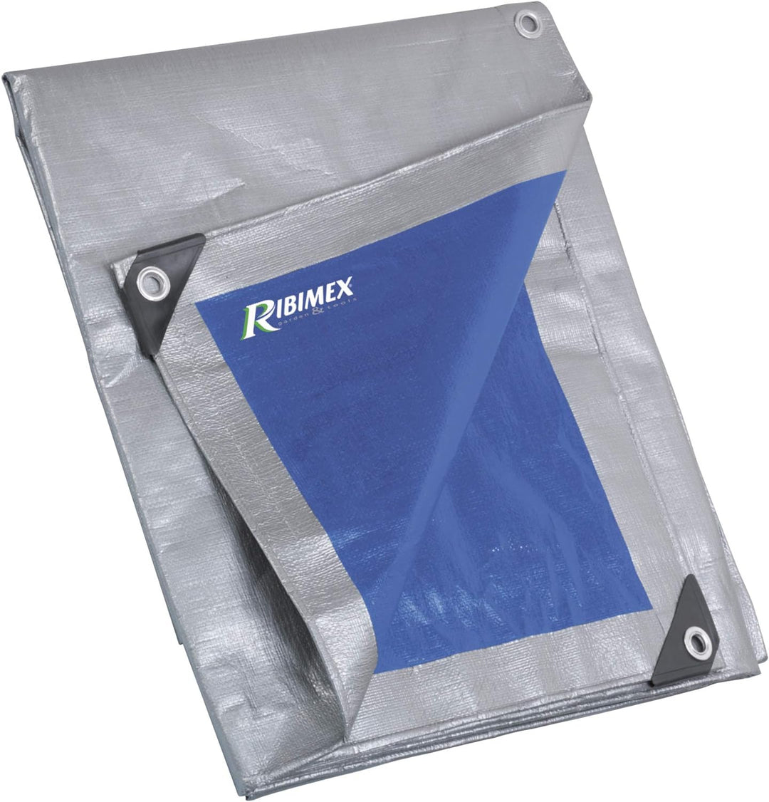 Ribimex prb25008 X 12 Plane mit Ösen 250 gr aus Polyethylen 8 x 12 mt, blau