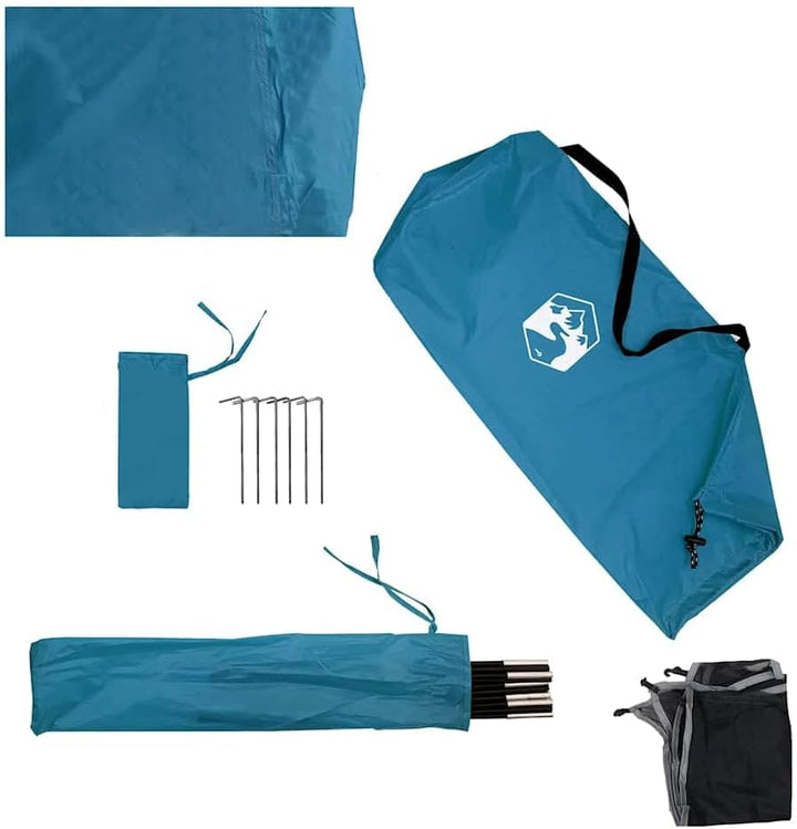 Gecheer Camping Windschutz Strand Windschutz Windschutz für Camping Blau 344x120 cm Wasserdicht 344