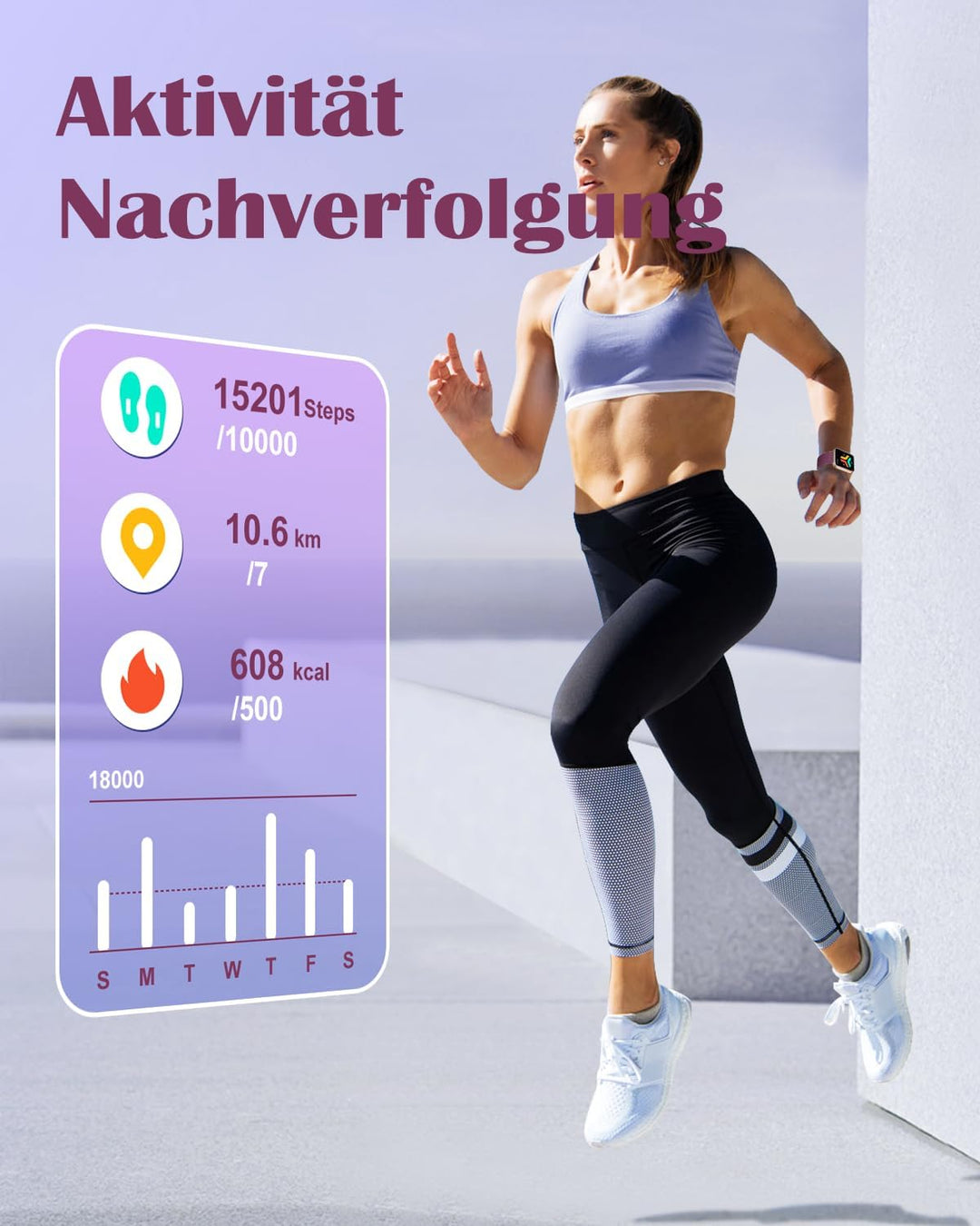 RUIMEN Smartwatch Damen Herren mit Telefonfunktion Fitnessuhr Schrittzähler Uhr mit Pulsmesser SpO2