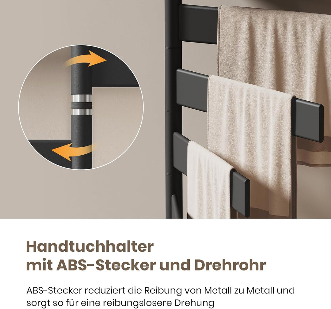 EMKE Handtuchheizkörper Elektrisch, 180° Drehung Badheizkörper Elektrisch mit Lagerregal, Wifi Smart