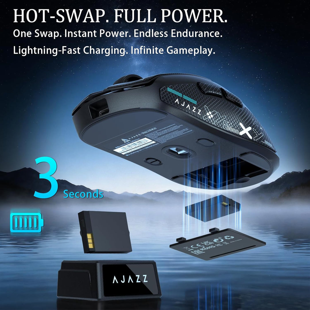 Free wolf X AJAZZ AJ159 V2 Kabellose Gaming-Maus, Hot-Swap-Akku, 3-Mode (2,4G/BT/Kabelgebunden), PAW