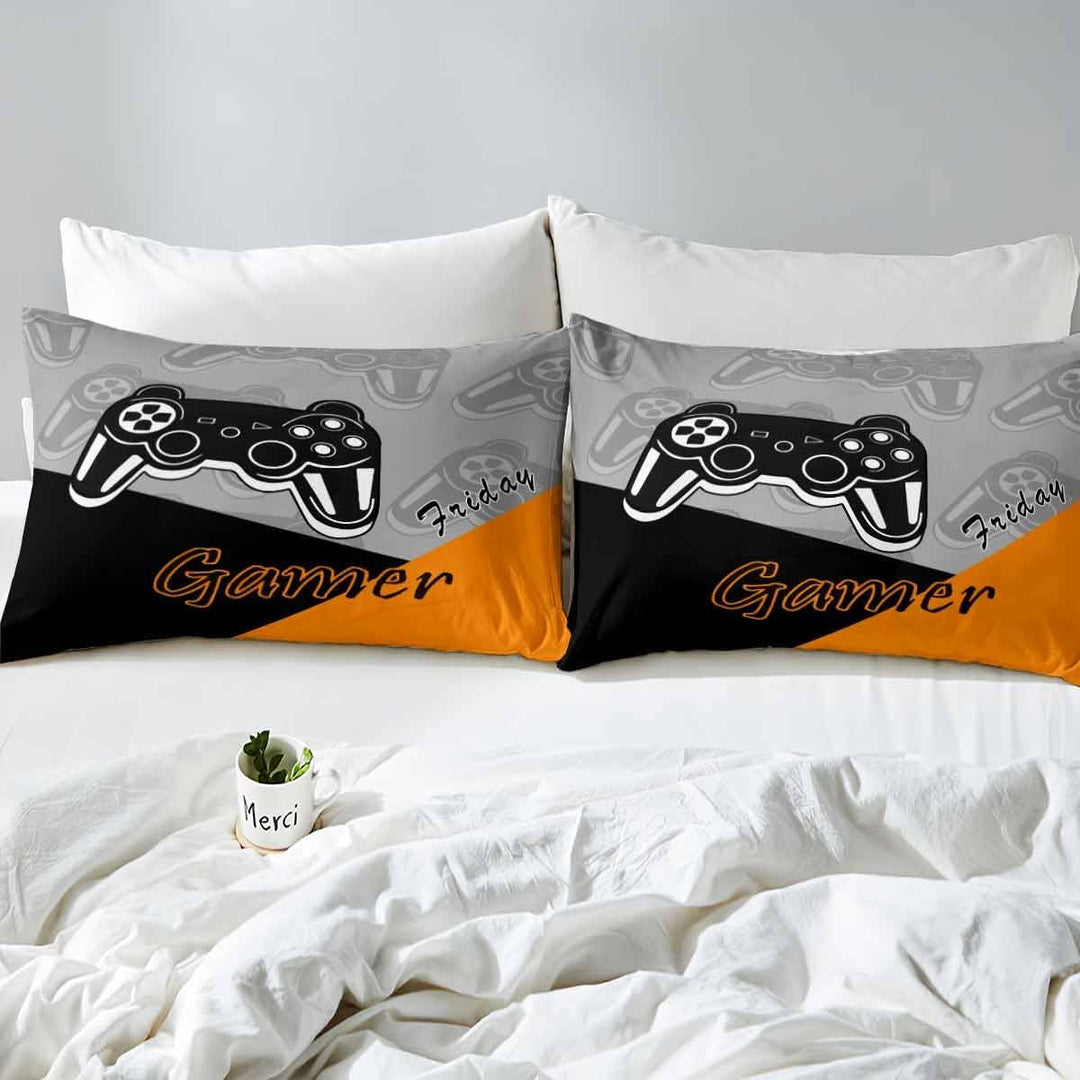 Loussiesd Gamer für Jungen, Videospiele, Bettbezug, Bettbezug mit 1 Bettbezug und 1 Kissenbezug, Ora