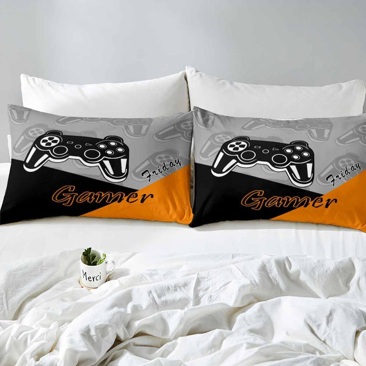 Loussiesd Gamer für Jungen, Videospiele, Bettbezug, Bettbezug mit 1 Bettbezug und 1 Kissenbezug, Ora