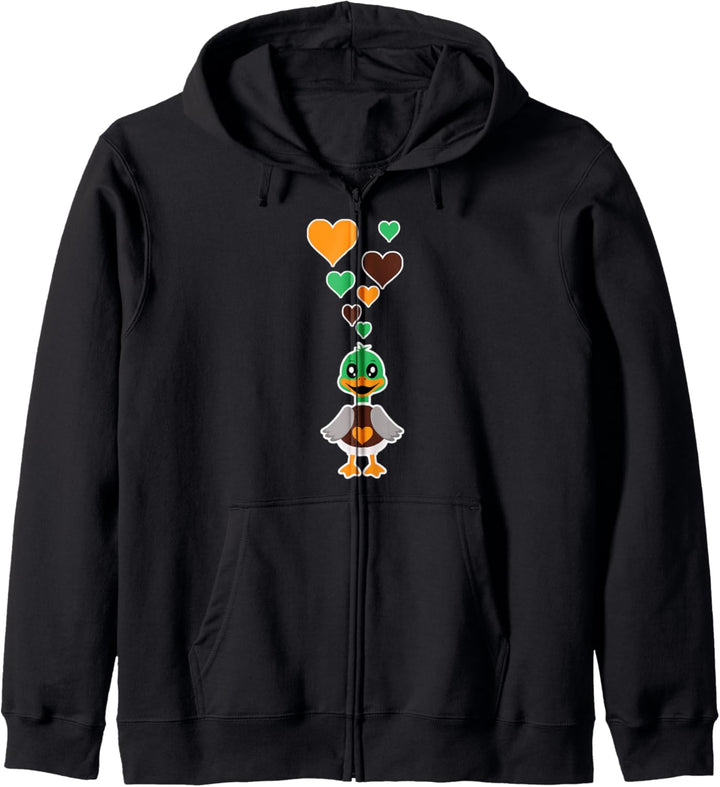 Nette Ente mit Herzen Kapuzenjacke