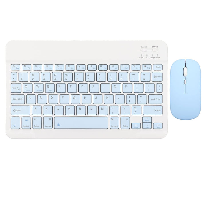 Kabellose Tastatur und Maus, 10 Zoll Bluetooth Tastatur Set, USB Aufladung, Ultradünne, Leise, Kabel