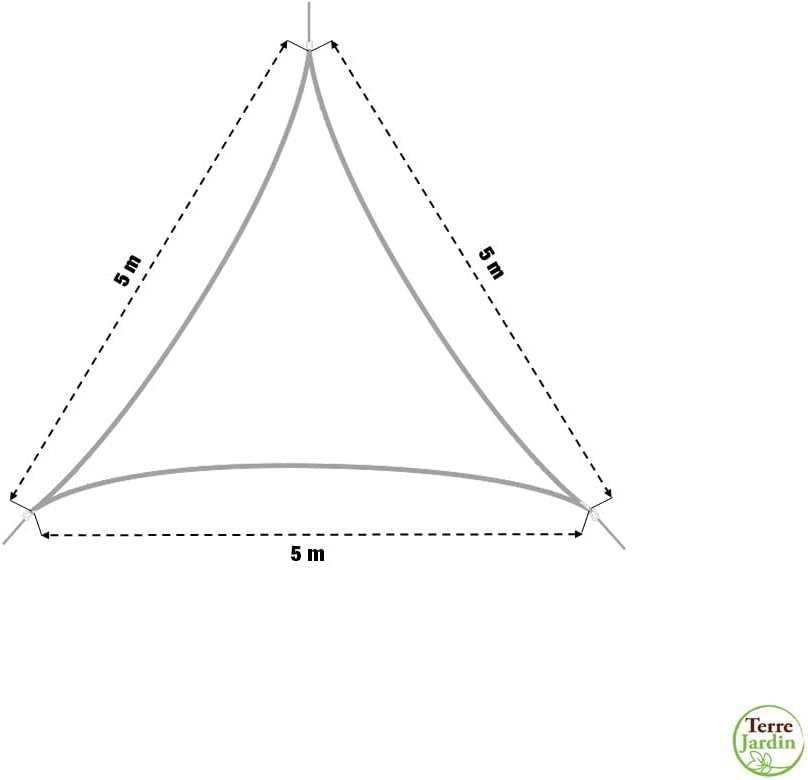 TERRE JARDIN - Sonnensegel, dreieckig, Rosa, 5 m 5 m Rosa