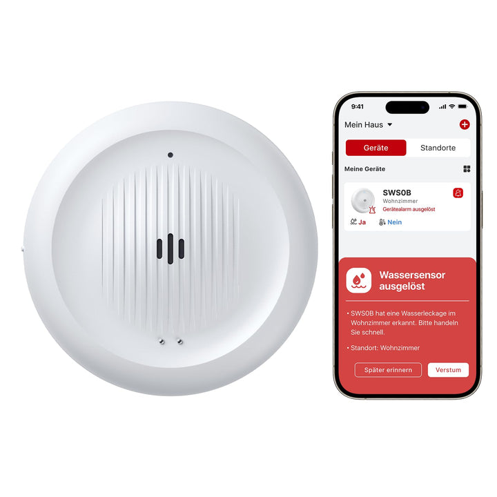 X-Sense 2-in-1 WLAN-Wassermelder mit Frostwarnung, Tieftemperatur-Melder, Smarter Sensor mit App-Ben