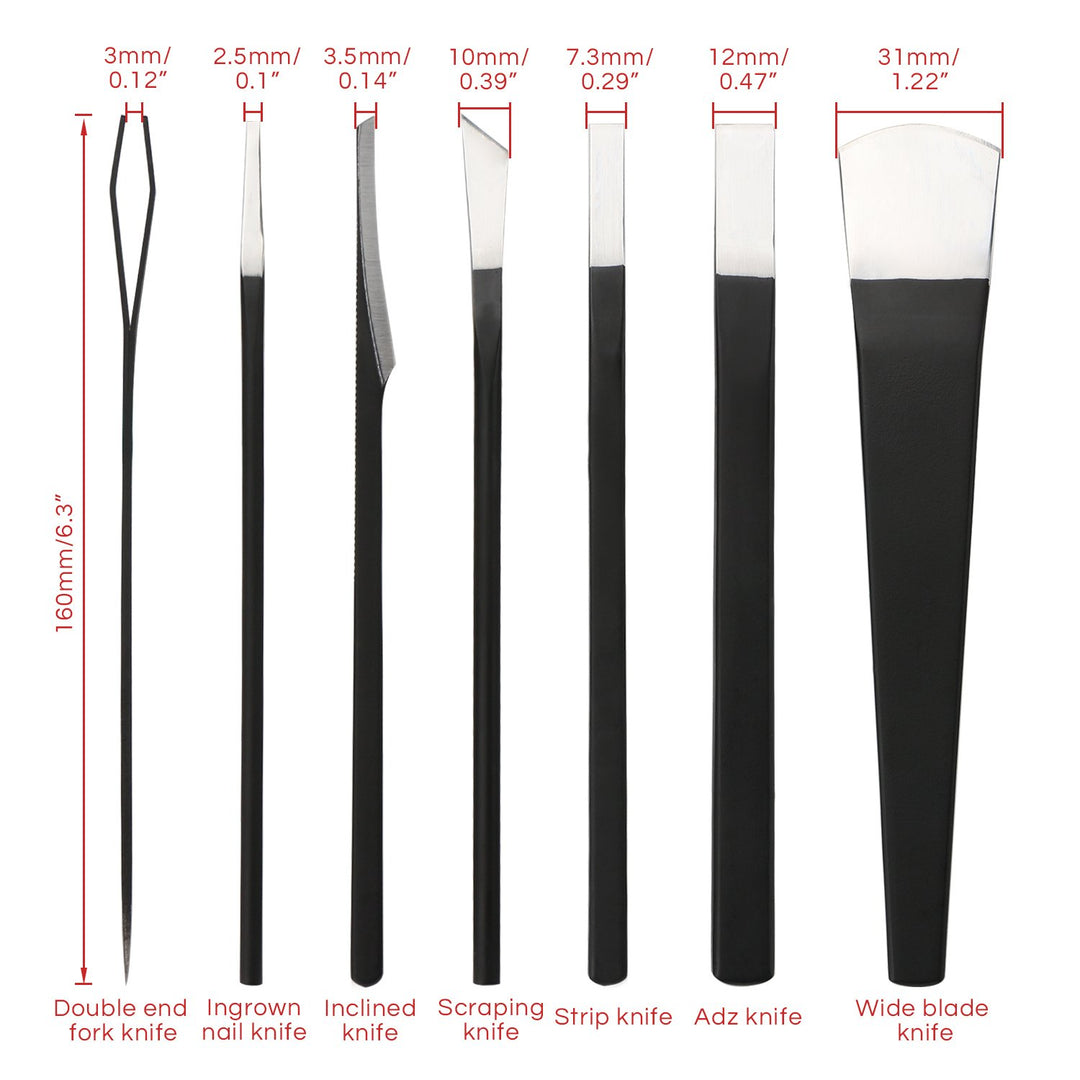 Segbeauty 7pcs Professional Pediküre Messer Set mit Aufbewahrungsbeutel, Hoher Manganstahl Nagelpfle