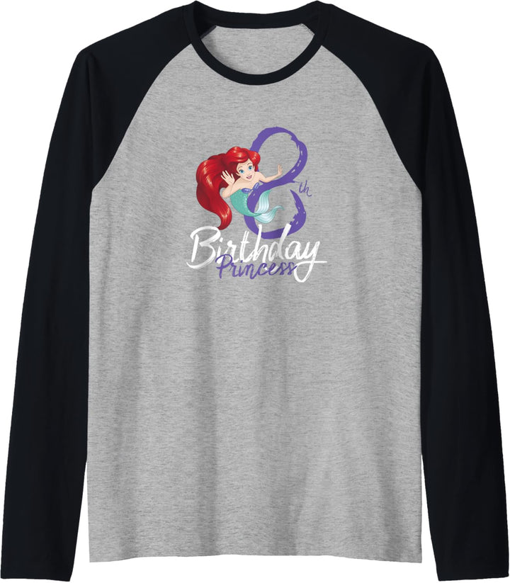 Disney Little Mermaid Ariel 8th Birthday Princess Raglan