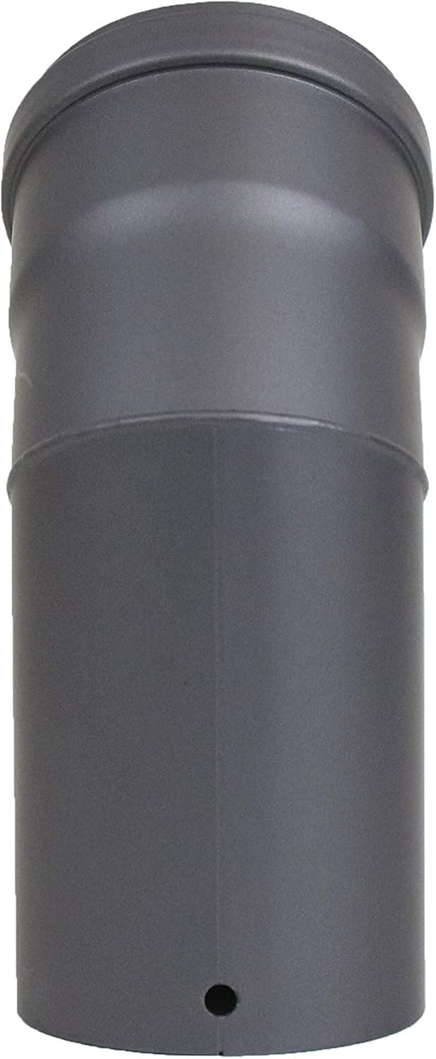 LANZZAS Pelletrohr Bogen 45° - Durchmesser 80 mm - Farbe: gussgrau - inklusive Silikon-Dichtring | P
