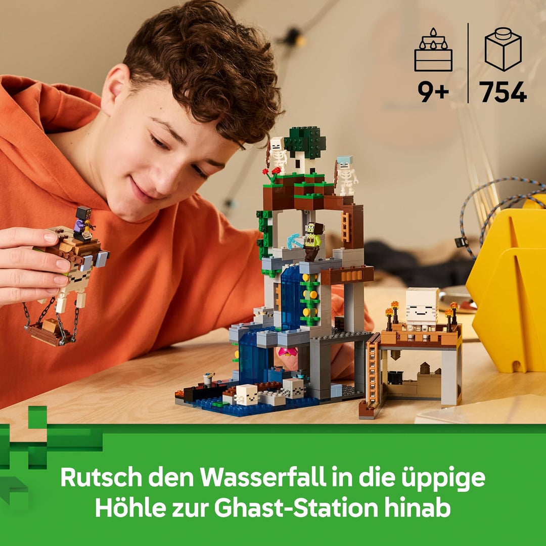 LEGO Minecraft Ghast-Station - Spielzeug mit 8 Figuren inkl. 2 Skelette und 4 Ghasts mit Zubehör - Z