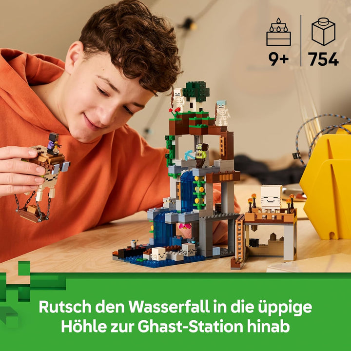 LEGO Minecraft Ghast-Station - Spielzeug mit 8 Figuren inkl. 2 Skelette und 4 Ghasts mit Zubehör - Z