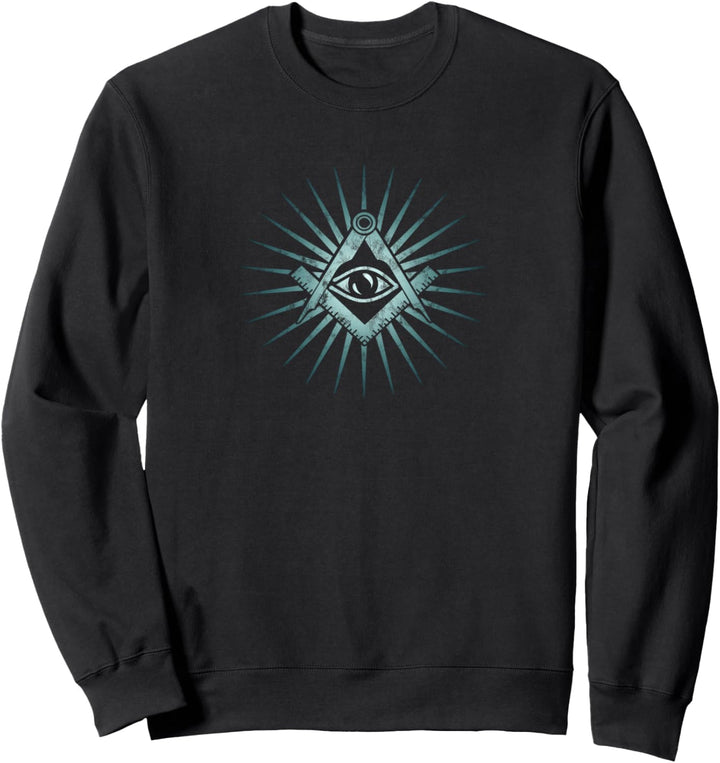 Freimaurer Symbol Zirkel Kompass Allsehendes Auge Loge Sweatshirt