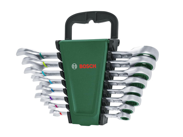 Bosch Schraubenschlüssel/Ratschen-Kombischlüssel-Set, 8-teilig (Ultimativer Komfort durch Kombinatio