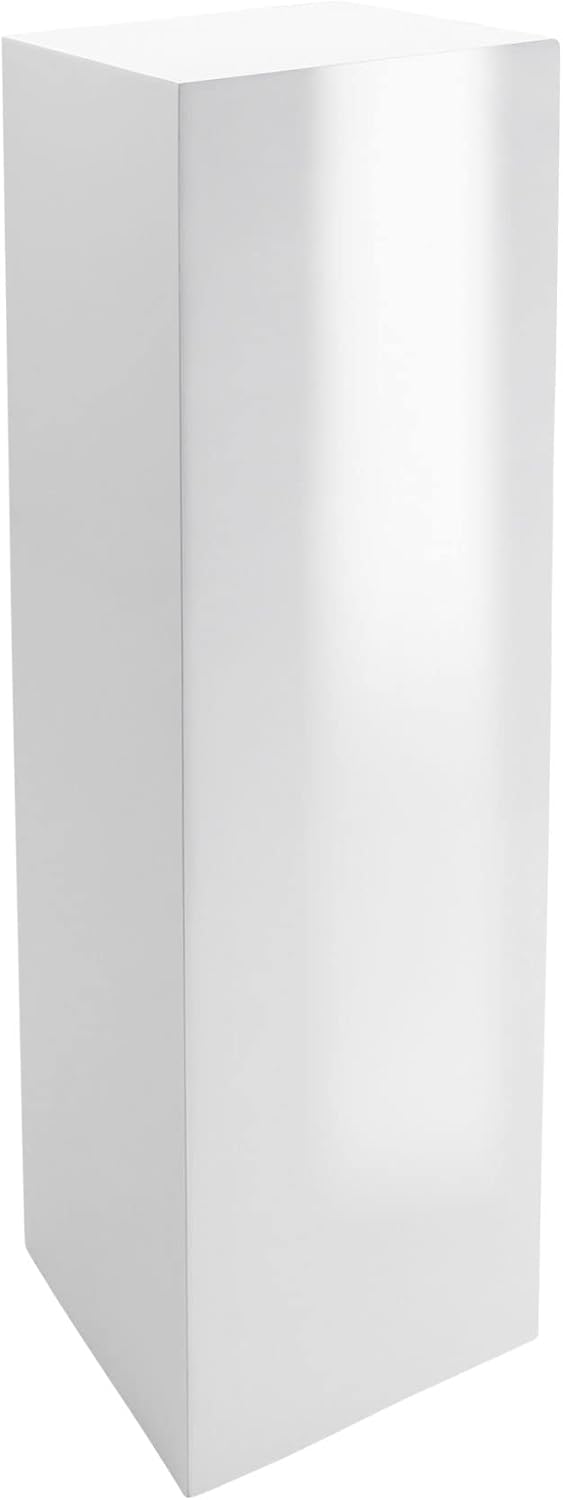 VIVANNO Podest Dekosäule Blumenständer Fiberglas Weiss Hochglanz 30x30x100 cm für Pflanzen und Deko