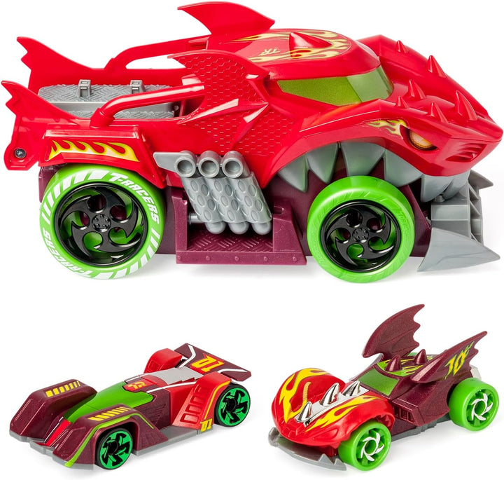 T- Racers Mix 'N Race Squad Launcher Drache, der Sich in einen Launcher verwandelt. Enthält 2 Exklus