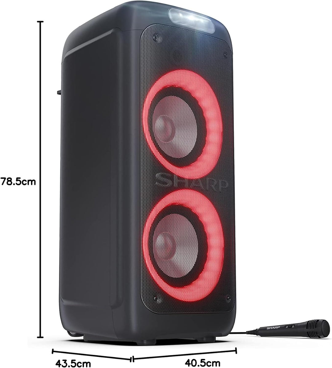 SHARP PS-949 XParty Street Beat – Tragbarer 200W Bluetooth Party-Lautsprecher mit LED-Lichtern, spri