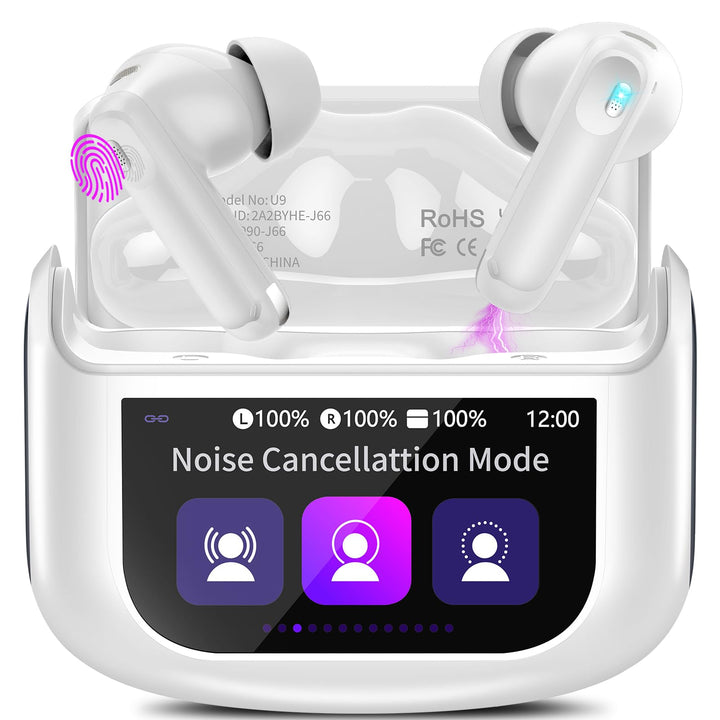 Touchscreen Bluetooth Kopfhörer, 2026 In Ear Kopfhörer Kabellos Bluetooth 5.4 mit ANC+ENC Noise Canc