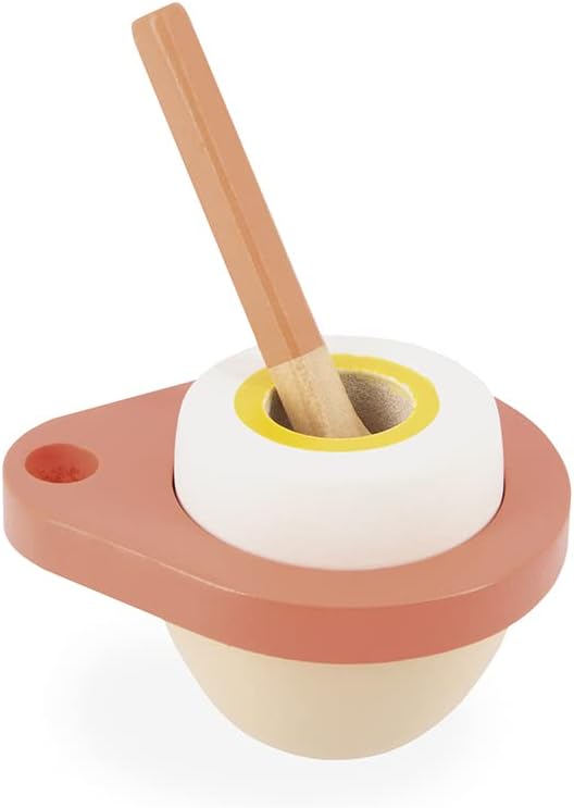 Janod J06625 My First Egg Cup-Imitation Kitchen and Dinette Toy-9 Elements Included-FSC Certified-Wa