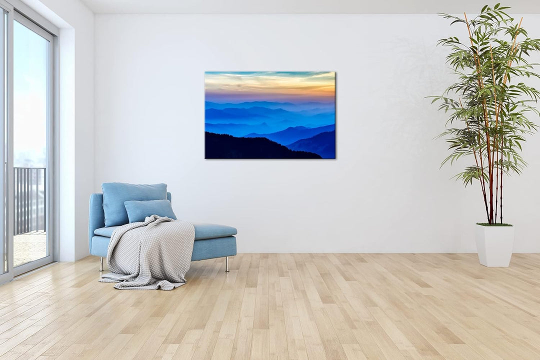 deyoli malerische Berge Format: 80x60 als Leinwandbild, Motiv fertig gerahmt auf Echtholzrahmen, Hoc
