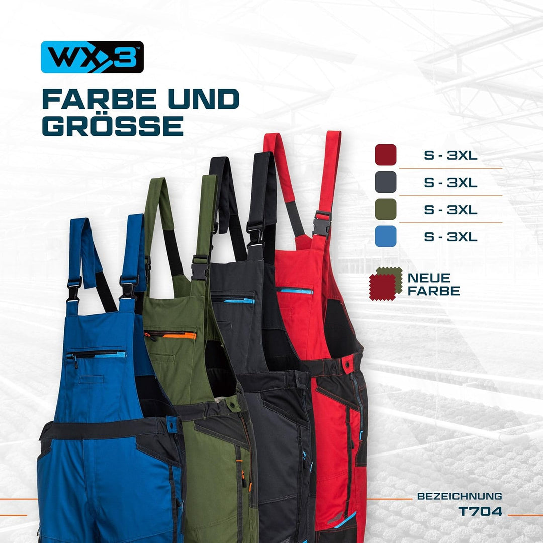 Portwest WX3 Latzhose, Grösse: S, Farbe: Metal Grau, T704MGRS S Metallgrau, S Metallgrau