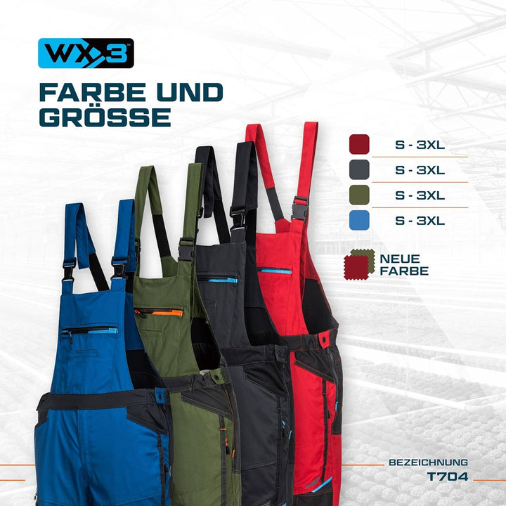 Portwest WX3 Latzhose, Grösse: XXL, Farbe: Metal Grau, T704MGRXXL XXL Metallgrau, XXL Metallgrau