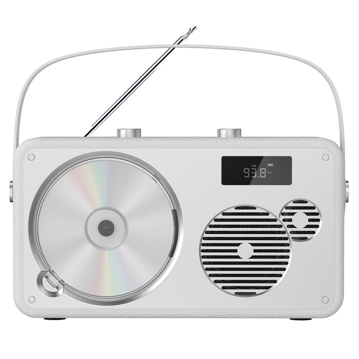 Vintage Leather Style Boombox CD-Player Tragbarer | Eingebaute wiederaufladbare Batterie| FM-Radio/B