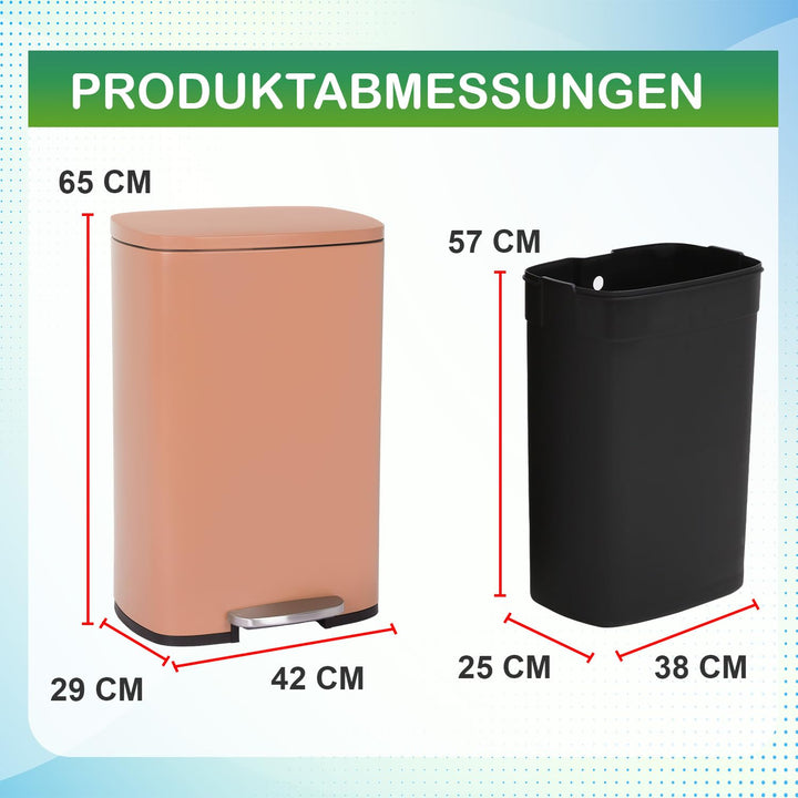 BestOffice 50 L Mülleimer Küche Mülleimer mit Deckel für Büro Schlafzimmer Badezimmer Schritt Müllei