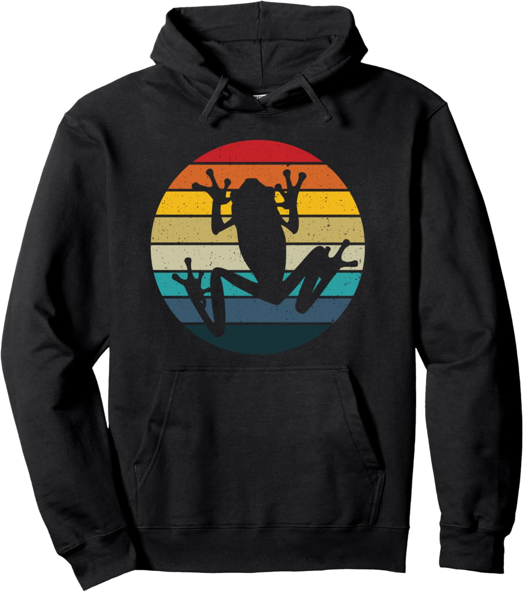 Retro sunset toad - cool herping gift Pullover Hoodie