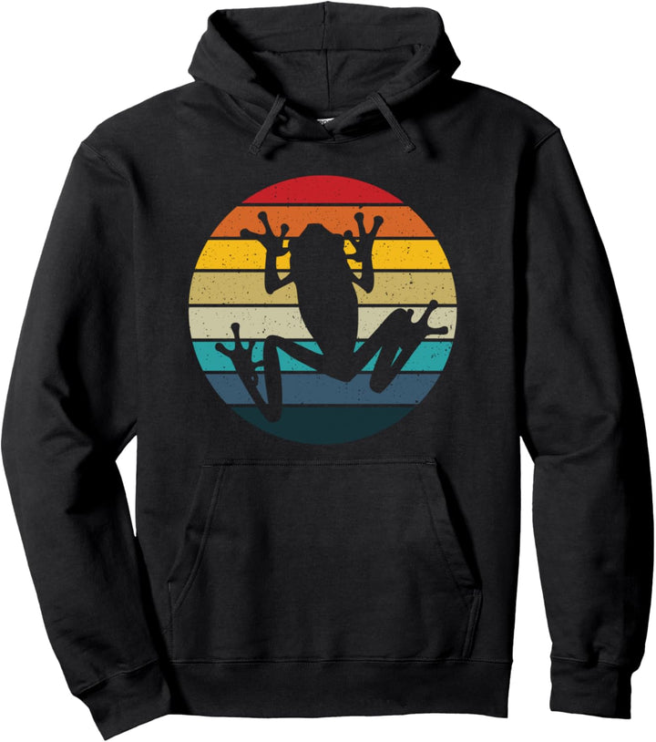 Retro sunset toad - cool herping gift Pullover Hoodie