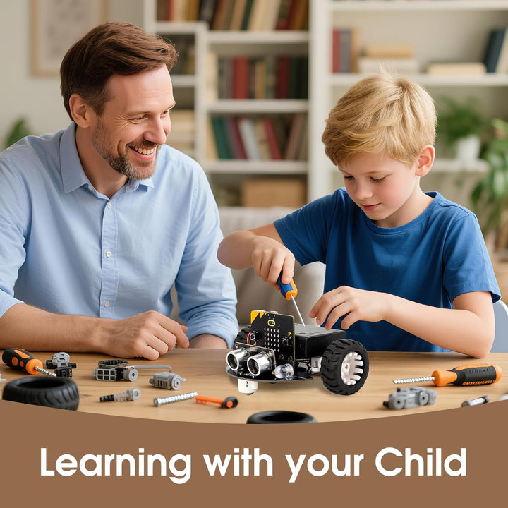 Robotik für Kinder im Alter von 8–12 Jahren 12–16, ACEBOTT Smart Robot Car Kit Kompatibel mit BBC Mi
