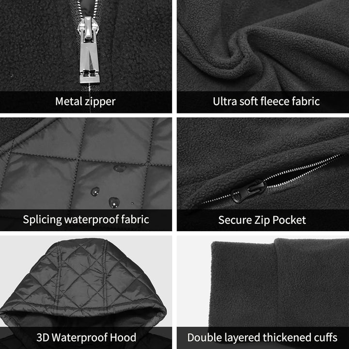 Beheizbare Jacke Damen, Heizjacke mit Powerbank und 3 Temperaturstufen 5 Heizzonen, Beheizte Jacke K
