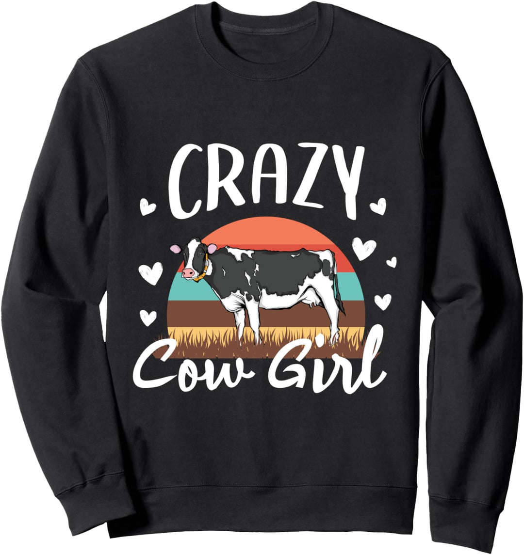 Landwirtschaft Crazy Cow Girl |Damen Kuh Sweatshirt