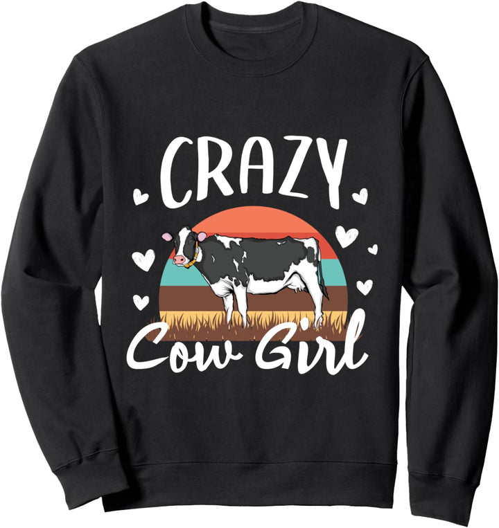 Landwirtschaft Crazy Cow Girl |Damen Kuh Sweatshirt