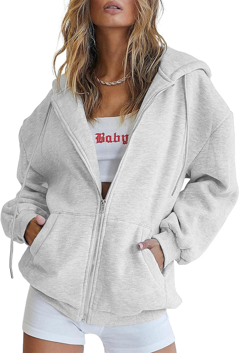 Timuspo Hoodie Damen Sweatjacke 2023 Kapuzenjacke Herbst Winter Lang Sweatshirt Kapuzenpullover Mit